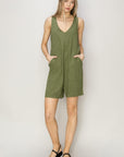 HYFVE V-Neck Sleeveless Romper with Pockets