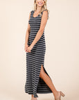 Mittoshop Striped Scoop Neck Sleeveless Maxi Dress