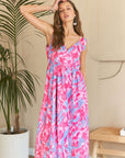 ADORA Abstract Floral V-Neck Maxi Dress