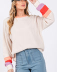 SAGE + FIG Color Block Waffle Knit T-Shirt