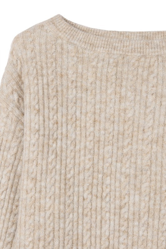 Lilous Oversize Cable Knit Sweater - Online Only