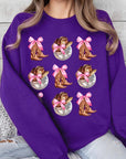 Cowgirl Boots Ribbon Graphic Fleece Sweatshirts