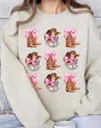 Cowgirl Boots Ribbon Graphic Fleece Sweatshirts