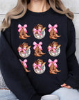 Cowgirl Boots Ribbon Graphic Fleece Sweatshirts