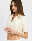 Emory Park Cropped Shirt Top