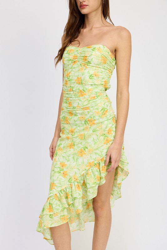 Emory Park Asymmetric Midi Dress with Ruffle