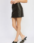 Emory Park Low Rise Mini Skirt with Lace Up Detail