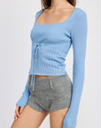 Emory Park Pointelle Ribbed Top