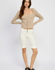 Emory Park Pointelle Ribbed Top