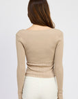 Emory Park Pointelle Ribbed Top