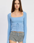 Emory Park Pointelle Ribbed Top