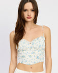 Emory Park Spaghetti Strap Ruffled Top