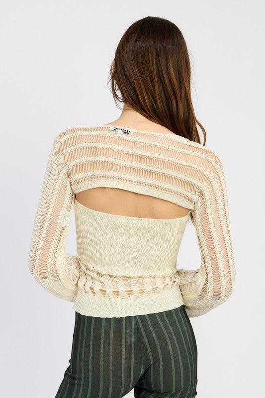 Emory Park Open Knit Shrug