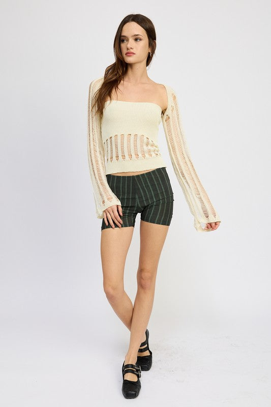 Emory Park Open Knit Shrug