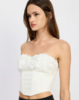 Emory Park Corset Top With Lace Detail