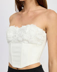 Emory Park Corset Top With Lace Detail