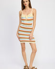 Emory Park Striped Bodycon Dress with Front Tie
