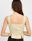 Emory Park Bustier Top With Slit Detail