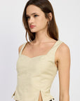 Emory Park Bustier Top With Slit Detail