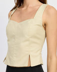 Emory Park Bustier Top With Slit Detail