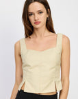 Emory Park Bustier Top With Slit Detail