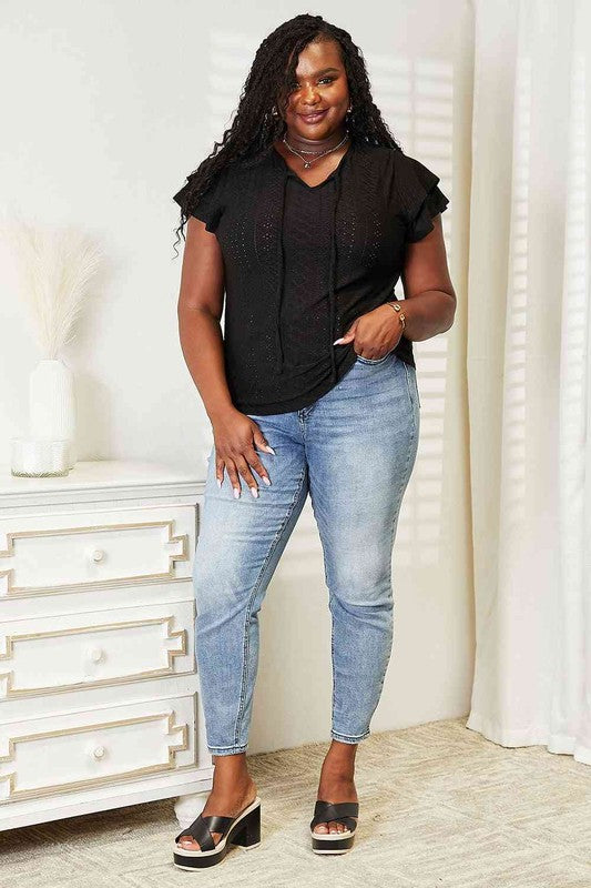 ClaudiaG Apparel Flutter Sleeve Top