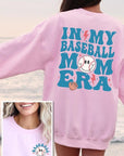 Baseball Mom Front Back Graphic Fleece Sweatshirt