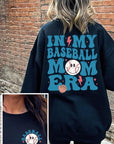 Baseball Mom Front Back Graphic Fleece Sweatshirt