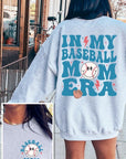 Baseball Mom Front Back Graphic Fleece Sweatshirt