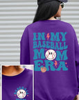 Baseball Mom Front Back Graphic Fleece Sweatshirt