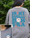 Baseball Mom Front Back Graphic Fleece Sweatshirt