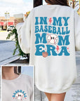 Baseball Mom Front Back Graphic Fleece Sweatshirt