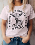 Easily Distracted by Goats, Farm Graphic Tee