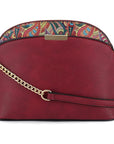 Paisley Accent Small Dome Crossbody Bag