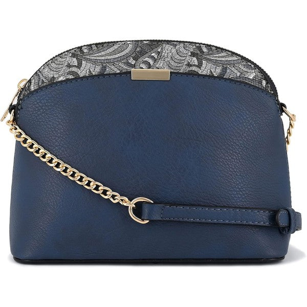 Paisley Accent Small Dome Crossbody Bag