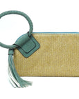 Straw Cuff Handle Tassel Wristlet Clutch