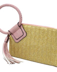 Straw Cuff Handle Tassel Wristlet Clutch