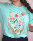 Pastel Wildflower Floral Graphic T Shirts