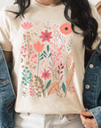 Pastel Wildflower Floral Graphic T Shirts