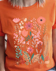 Pastel Wildflower Floral Graphic T Shirts