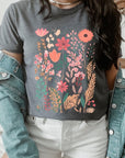 Pastel Wildflower Floral Graphic T Shirts