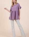 Textured Ruffle Sleeve Tunic