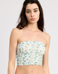 Emory Park Floral Print Shirred Tube Top