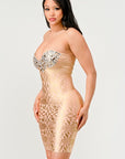 Athina Gilded Glamour Strapless Dress