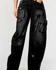 Athina Black Washed Out Cargo Pants