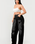 Athina Black Washed Out Cargo Pants