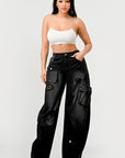 Athina Black Washed Out Cargo Pants