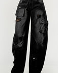 Athina Black Washed Out Cargo Pants