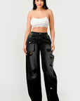 Athina Black Washed Out Cargo Pants