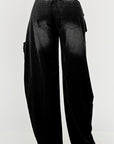 Athina Black Washed Out Cargo Pants